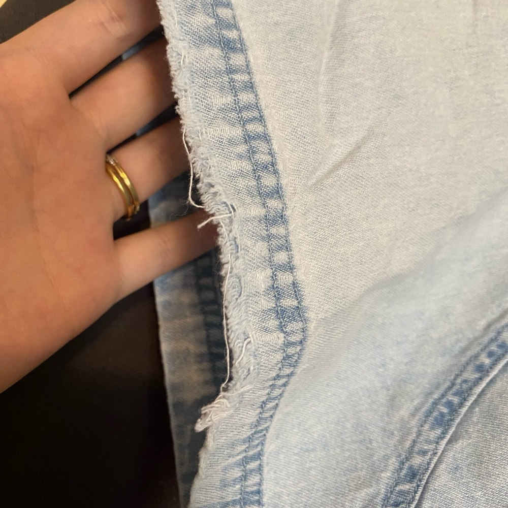 Schmidt Light Wash Denim Button-Down Work Shirt Blue Size XL - Picture 3 of 5
